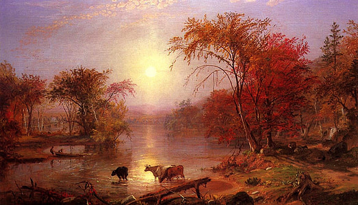 Albert bierstadt, pintura, arte, artístico, arte, óleo sobre tela, paisagem