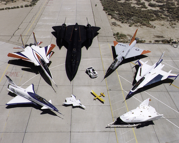 NASA onderzoek luchtvloot, x-31, f-15, actieve, SR-71, f-106, f-16xl 2