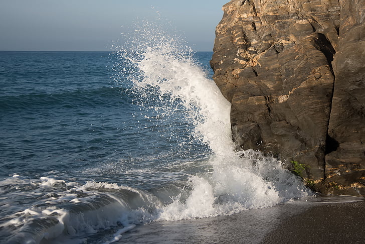 tôi à?, làn sóng, đê chắn sóng, đá, bọt, nước, Bãi biển
