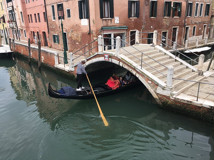 Venecia, puente, arquitectura, agua, góndola, romántica