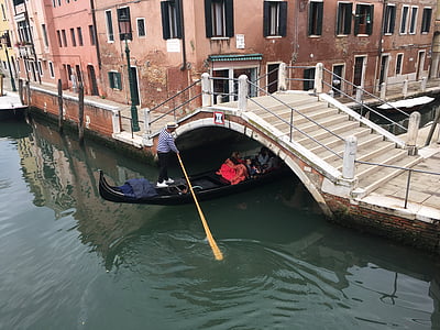 Veneza, ponte, arquitetura, água, gôndola, romântico
