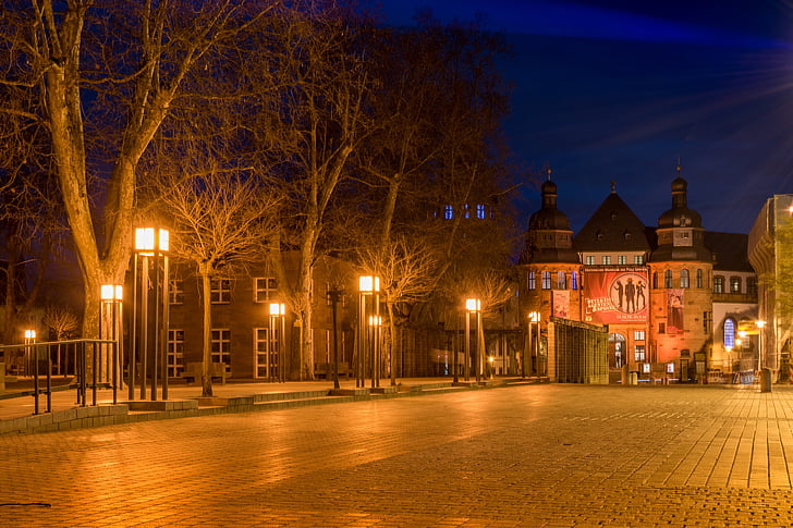Speyer, Night fotografi, Cathedral square, Museum, historisk set, bygning, nat