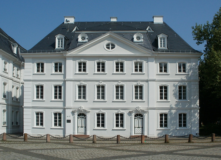 Saarbrücken, Ludwigsplatz, ház, épület, Front, homlokzat, külső