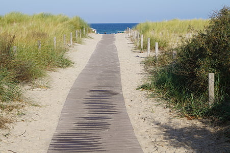 platja, distància, dunes, l'aigua, sorra, Mar, Costa