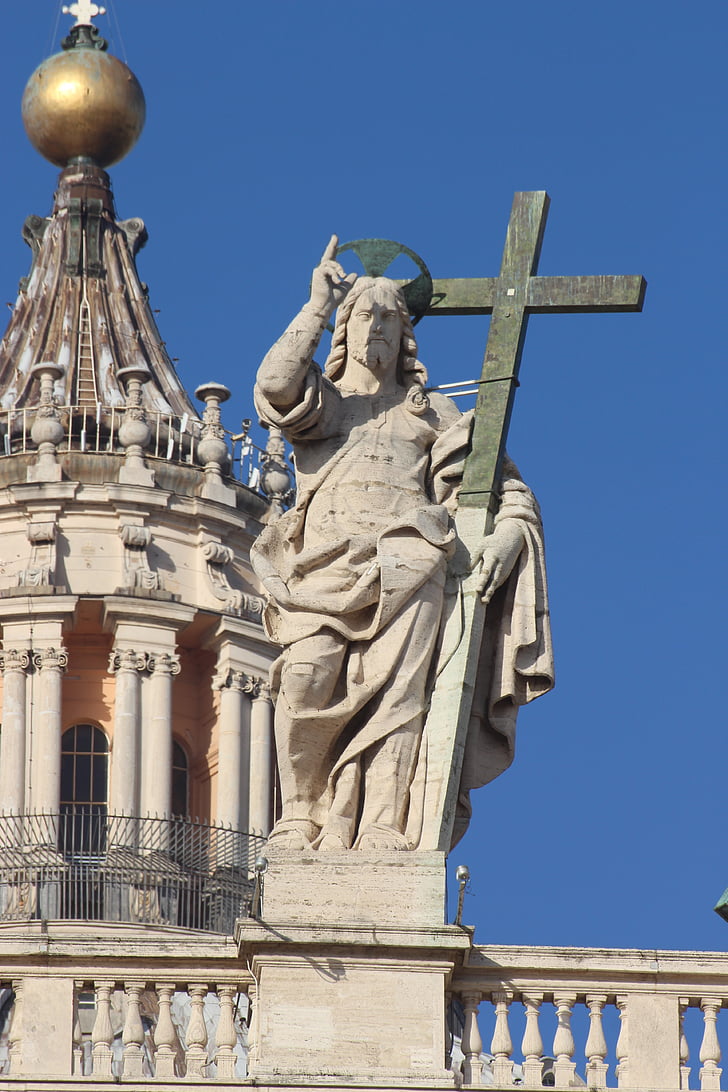 Str. Peters basilica, Kirche, Rom, Christus, Jesus, Statue, Architektur