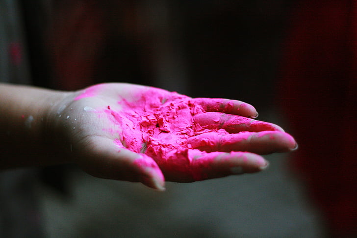 핑크, 물질, 인간의, 팜, 손, 크리에이 티브, 손가락