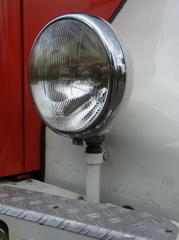 auto, Oldtimer, vatra, Crveni, reflektor, svjetlo, Vatrogasni kamion