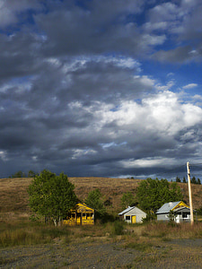 màu vàng, kho gỗ, xây dựng, Trời Ðẹp, đám mây đen, thời tiết, cảnh quan