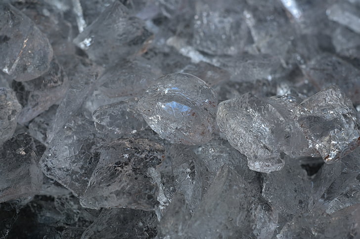 kocky ľadu, ľad, mrazené, transparentné, taveniny, ľad studený, za studena