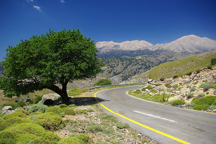 natureza, at, montanhas, estrada, paisagem, Grécia, montanha