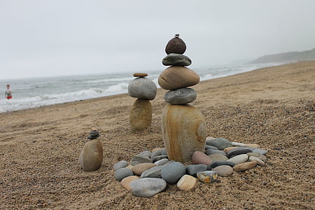 egyensúly, Cairns, kő szobor, verem, rock, kavicsos, kő