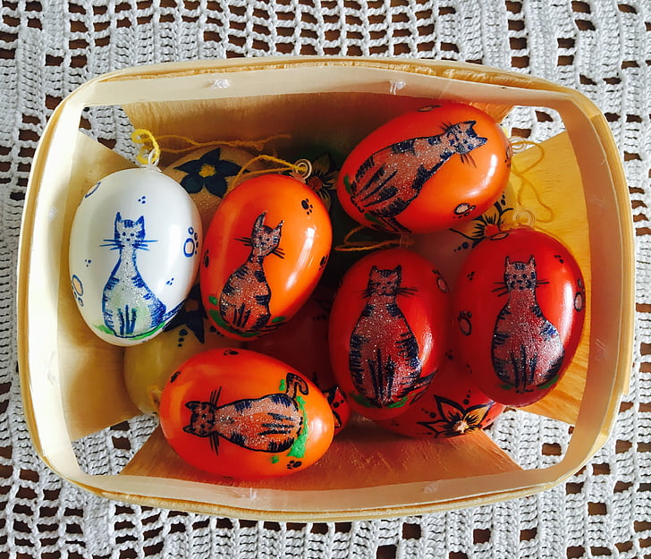 Velikonoce, vajíčko, Malování, dárek, Tygr, Tiger cats, kočka