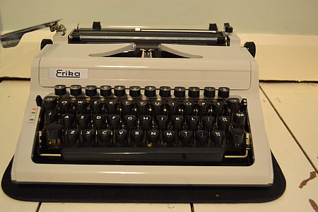 màquina d'escriure, vella escola, anyada, vell, l'escola, retro, document