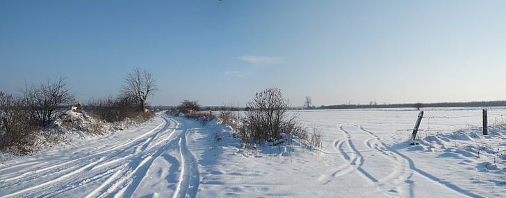 sneg, način, pozimi, krajine, distančnik, zasneženih, hladno temperaturo
