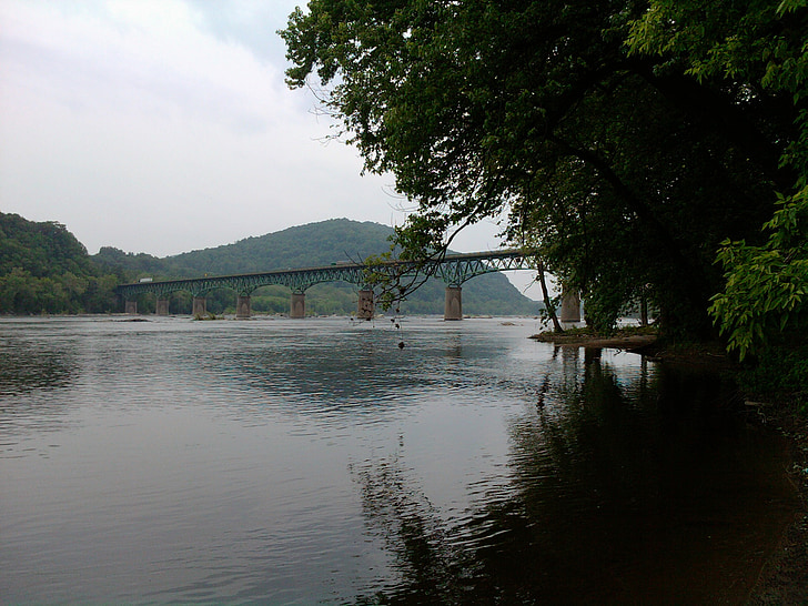 Potomac, Appalache, folyó, hegyi, nyomvonal, híd, táj