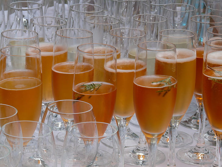 champagneglazen, bril, Bar, drankje, Festival, viering, Champagne bar