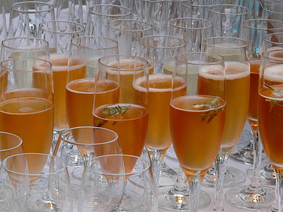 taças de champanhe, óculos, bar, bebida, Festival, celebração, bar de champanhe
