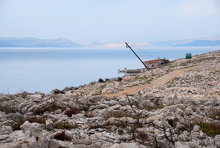 Meer, Thunfisch-Hütte, Angeln, Kroatien, Krk, Adria, Insel
