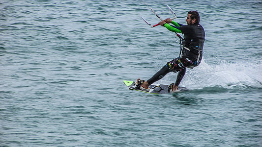 kite-surf, surfeur, sport, action, activité, d’embarquement