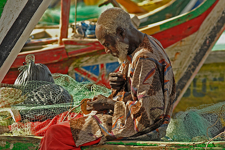 Γκάνα, Fischer, αλιευτικό δίχτυ, χρώμα, Ψάρεμα, υπόλοιπο, τροφίμων