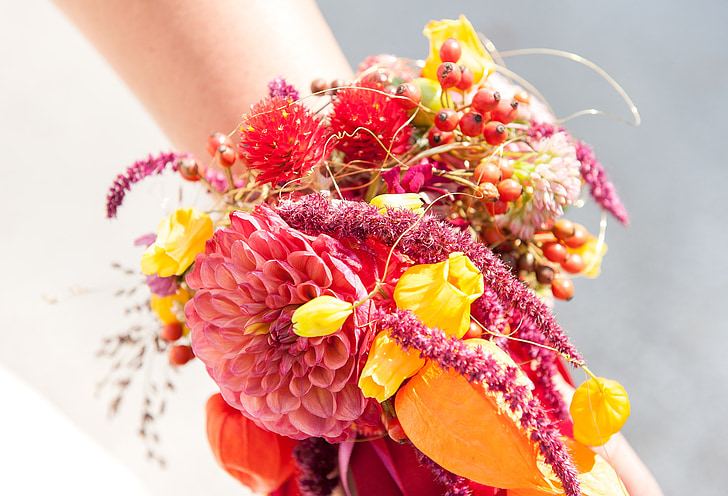 cvetlični okraski, Poroka, poročne dekoracije, okrašena, cvetje, cvet, šopek