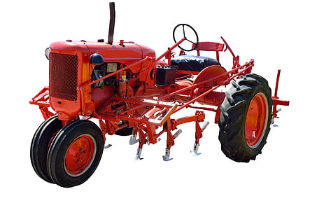 Crveni traktor, berba, starinski, obnovljena, retro, farma, Poljoprivreda