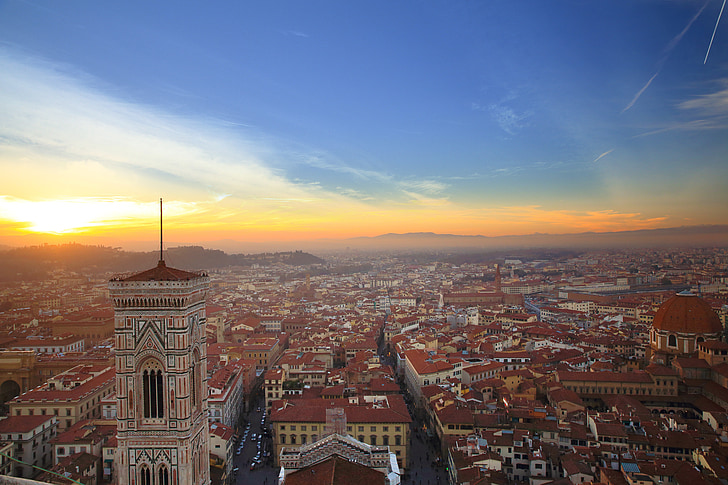 florence, fiore, church, sunset