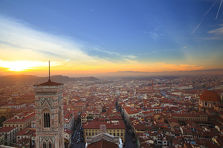 Florencie, Fiore, kostel, Západ slunce