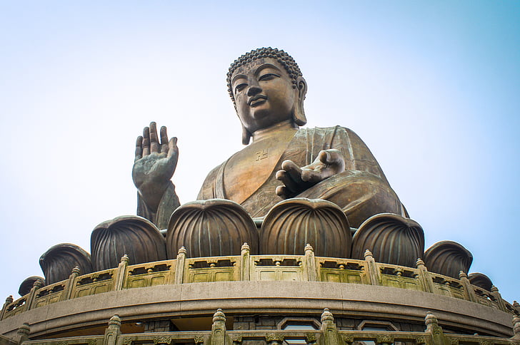 Hong kong, Ilha de Lantau, Buda, religião, Templo de, estátua, Marco