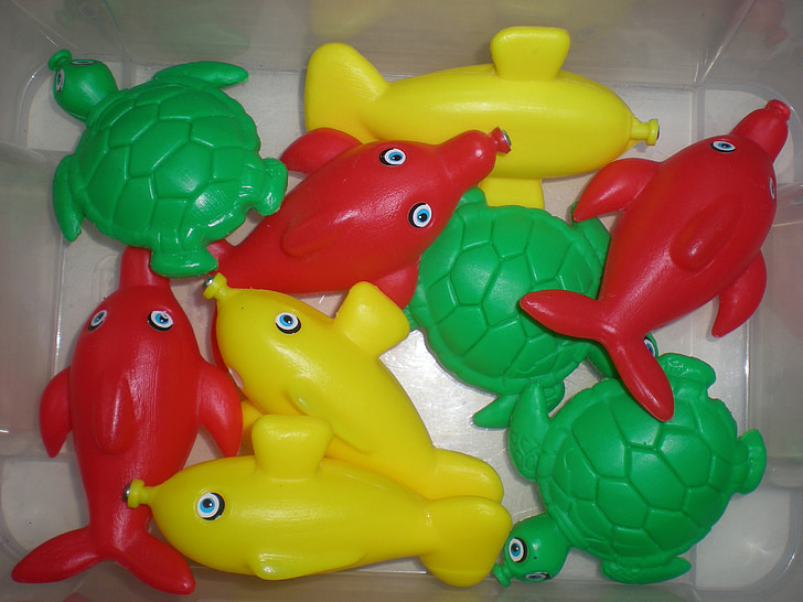 ikan, kura-kura, Permainan, plastik, mainan, masa kanak-kanak, Bermain