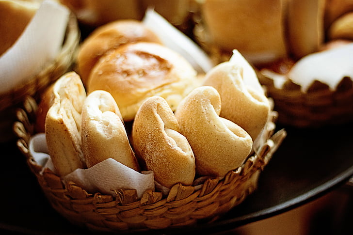 kepti, duona, ritininis, šviežios, sveikas, mielių, namų
