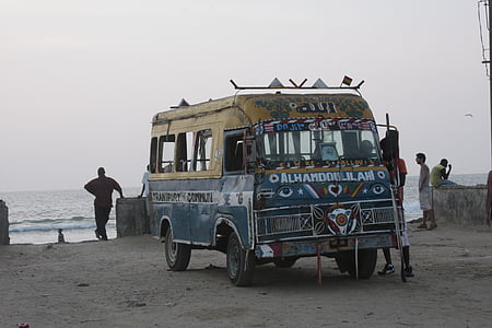 transport, autobús, abandonament, Senegal, vehicle, vell