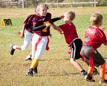 flag football, football, sport, game, competition, communication, winning