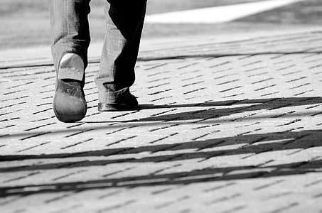 korak, koraki, pot, smer, čevlji, edini, hlače