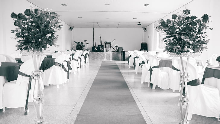 Salon, kirke, ægteskab, tabel, Restaurant, dekoration, bryllup