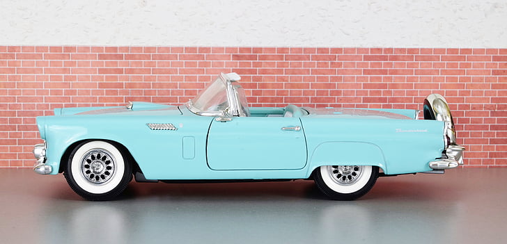 model de cotxe, Gual, Ford thunderbird, auto, vell, cotxes de joguina, EUA