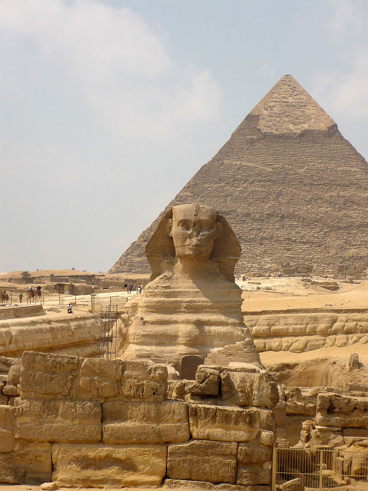 Sphinx, Pyramid, Égypte, Gizeh, statue de, figure de Lion, oeuvre