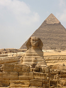 Sfinks, Piramida, Egipt, Gizeh, posąg, Lew rysunek, dzieła sztuki