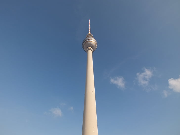Berlin, TV-torony, acél, város, beton, tőke, turisztikai