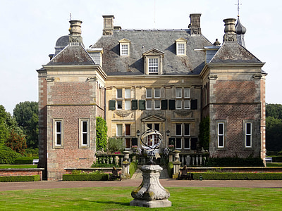 Castle weldam, framsidan, Nederländerna, byggnad, fasad, slott, Palace
