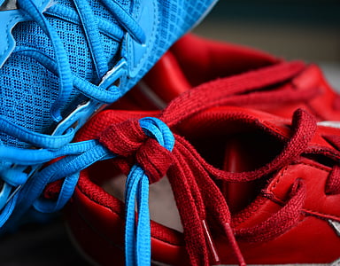 Шнурки для обуви, узел, готовые или неготовые, Вместе, хранить вместе, подключение, партнерство
