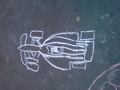 blackboard, black board, crayon, chalk, whiting, racing car, drawing