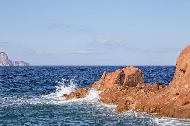 Sardínia, Arbatax, červené skaly, Dovolenka, Počasie, červená, Rock