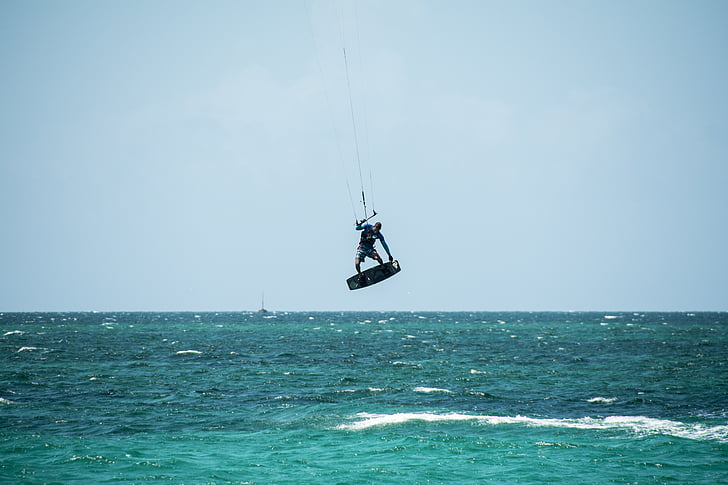 сърфист, вълна, вятър, море, Кариби, водни спортове, спорт
