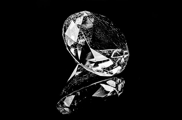 diamond, black, rich, brilliant, crystal, background, gem