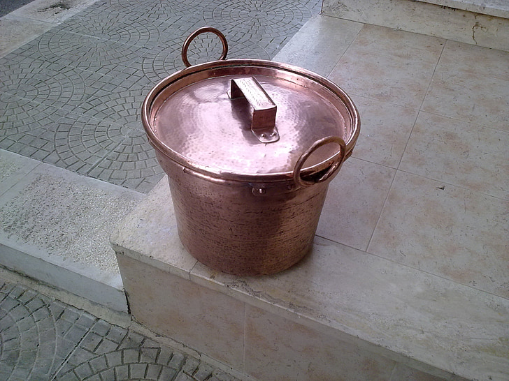 pot, ancient, copper, metal, gold, rosa, red