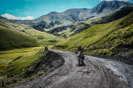 motocikls, kalnu ceļa, ainava, ceļojumi, veids, kā, kalns, ārpus telpām