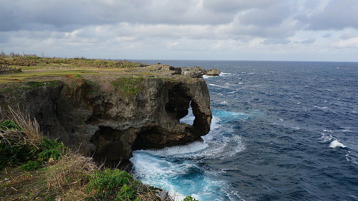 manza-mo, Cliff, stranden, Okinawa prefecture