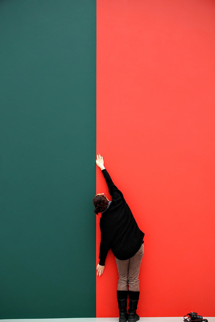 background, wallpaper, red, green, woman, lines, center line