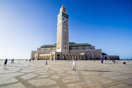 moskén hassan 2, Casablanca, Marocko, islam, arkitektur, berömda place, moskén